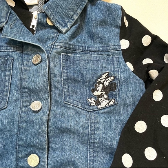 Disney Minnie jean jacket with hood and Minnie ears - Picture 3 of 14